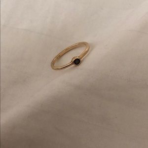 Mejuri Diamond Solo Ring Yellow Gold Black Diamond